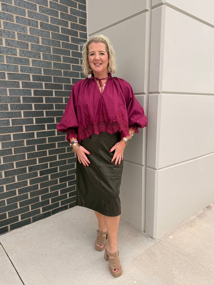 Espresso Hour Leather Skirt