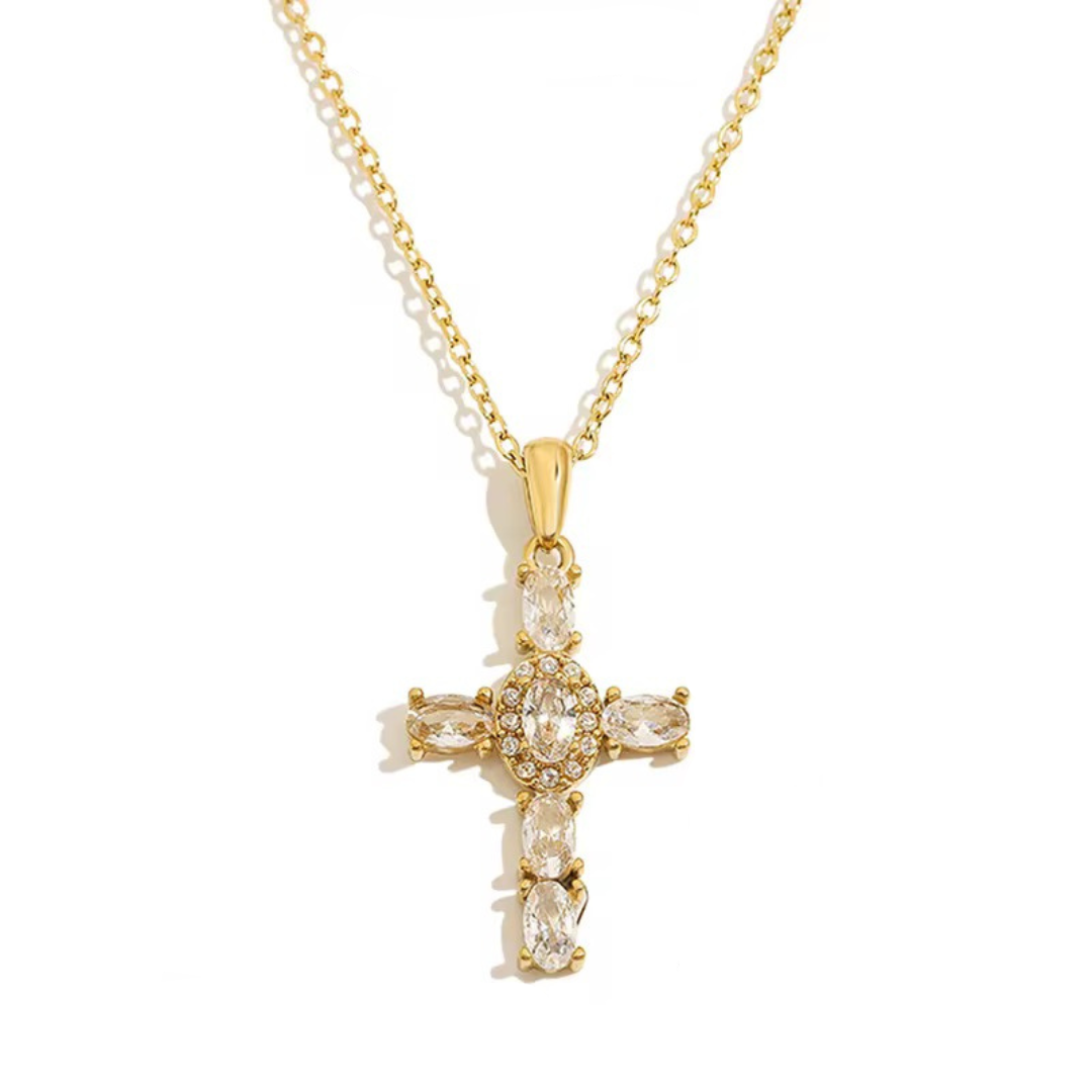 Cross Oval Necklace Waterproof