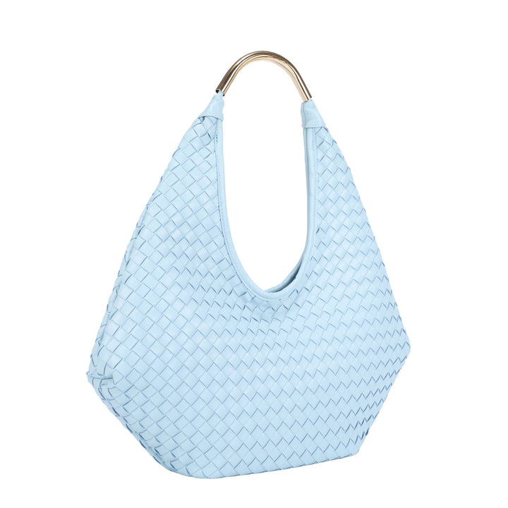 Polly Woven Hobo Bag w/Metal Handle