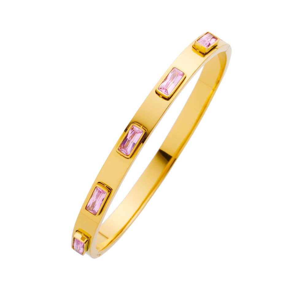 Pink Jeweled Cuff Bangles