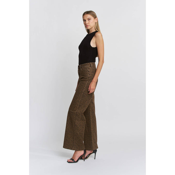 Leopard HW Wide Leg Mica Jeans