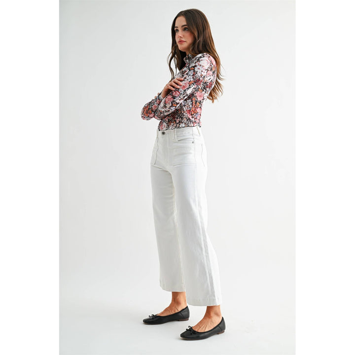 Mica High-Rise Wide Crop Alabaster White Jeans