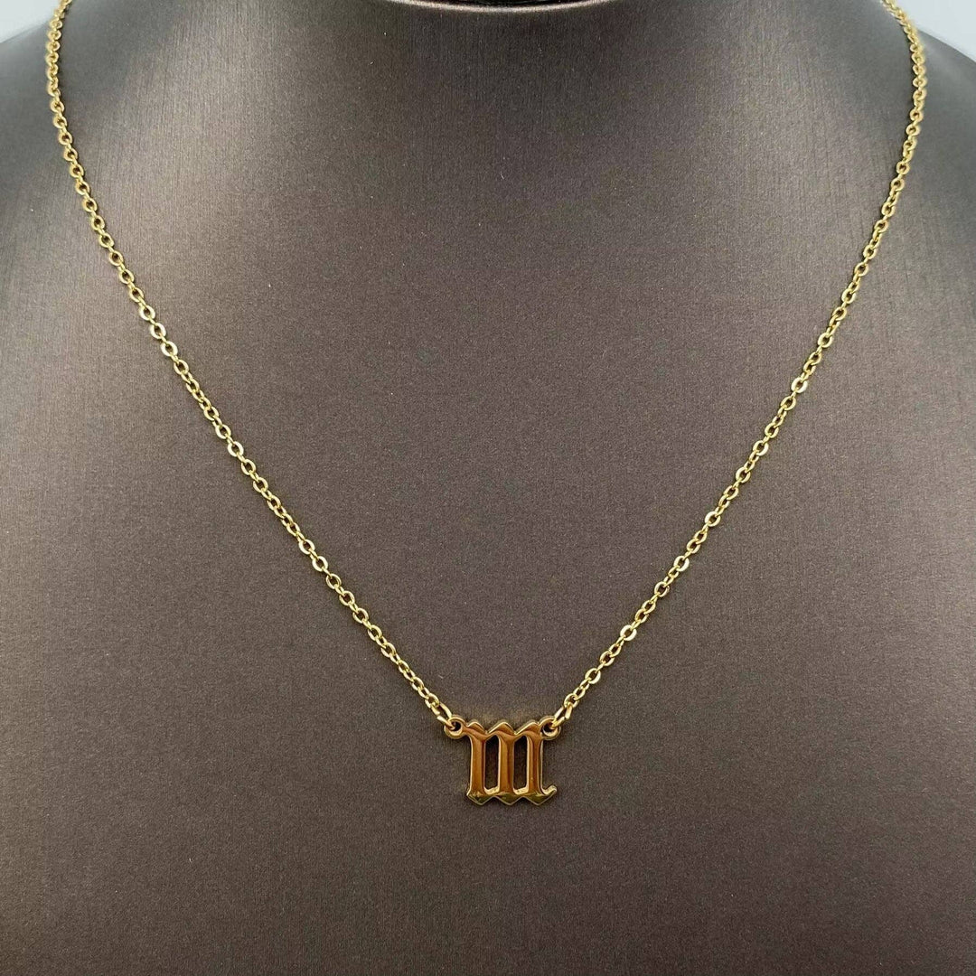 Lucky Numbers 18K Gold Plated Stainless Steel Necklace: 999