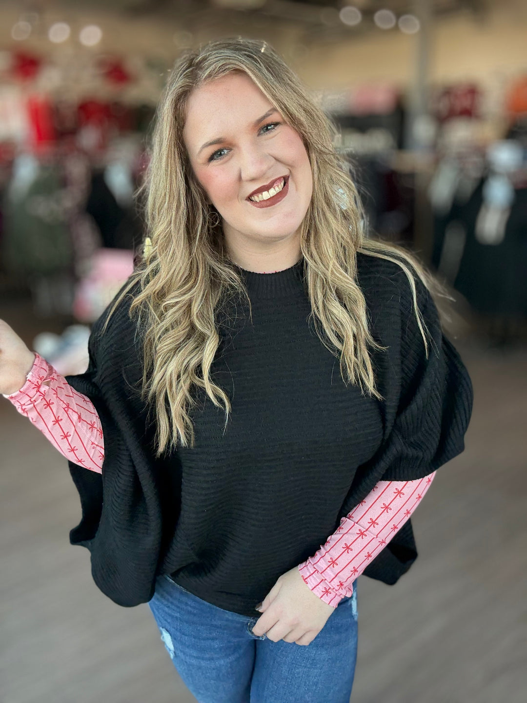 Black Poncho Pullover