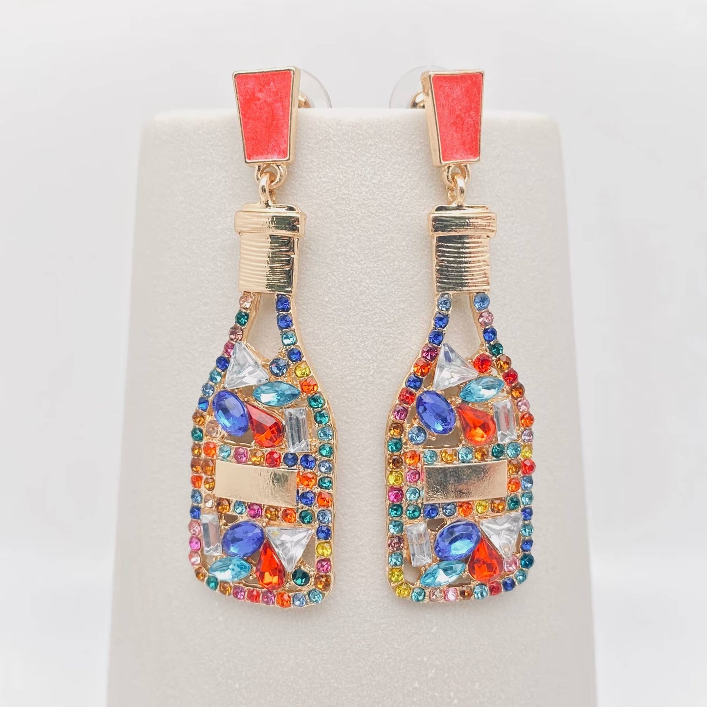 Rhinestone Bottle Stud Earring