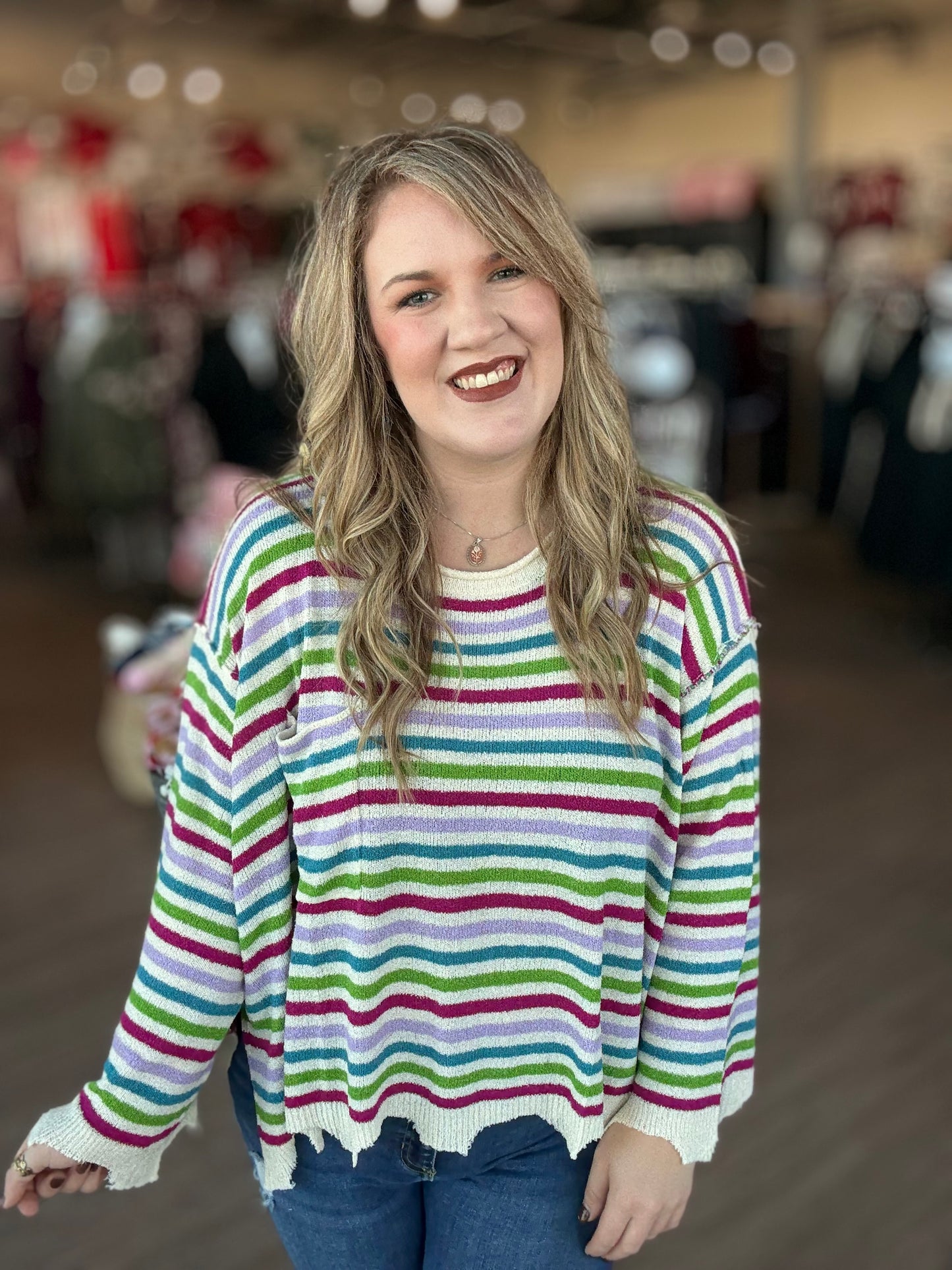 Blue/ Purple Stripe Sweater