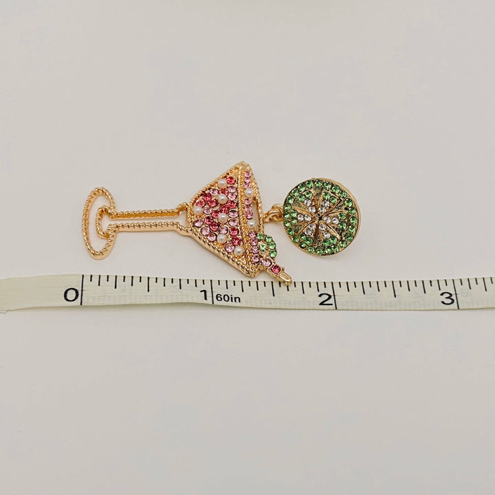 Wine Glass Rhinestone Earrings