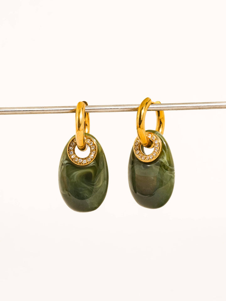 Canari 18K Gold Non-Tarnish Resin Hoop Earrings