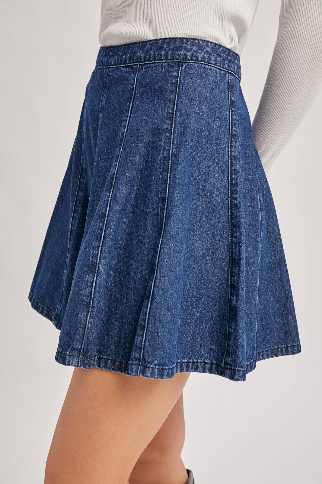 A-Line Flare Denim Skirt