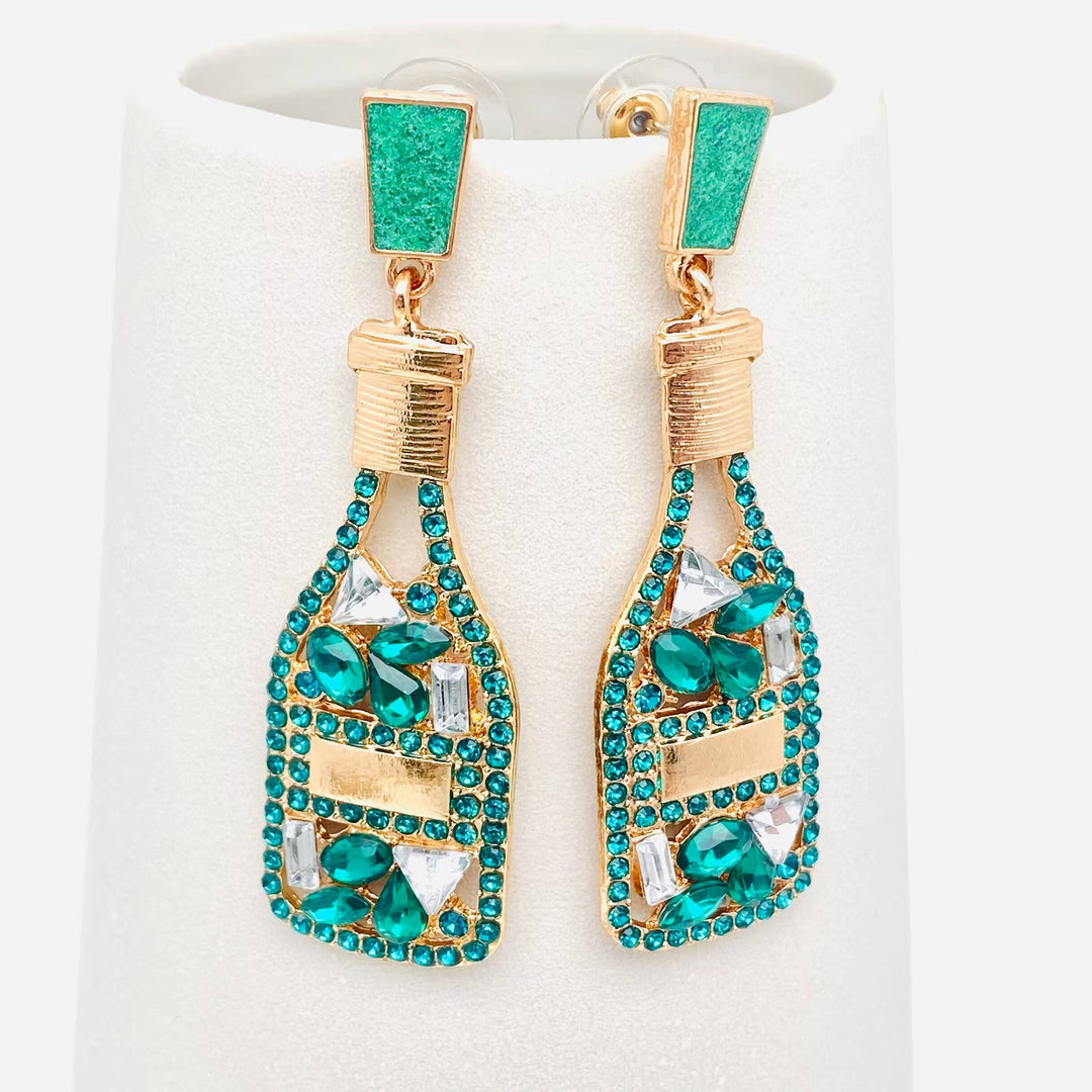 Rhinestone Bottle Stud Earring