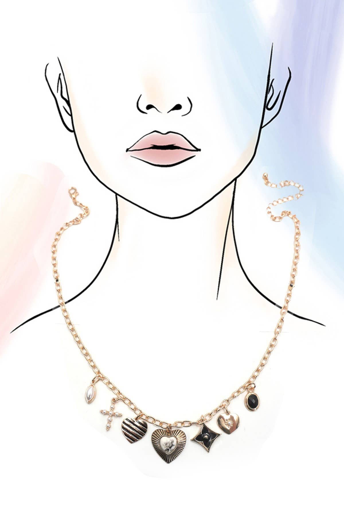 Black Accent Heart Necklace