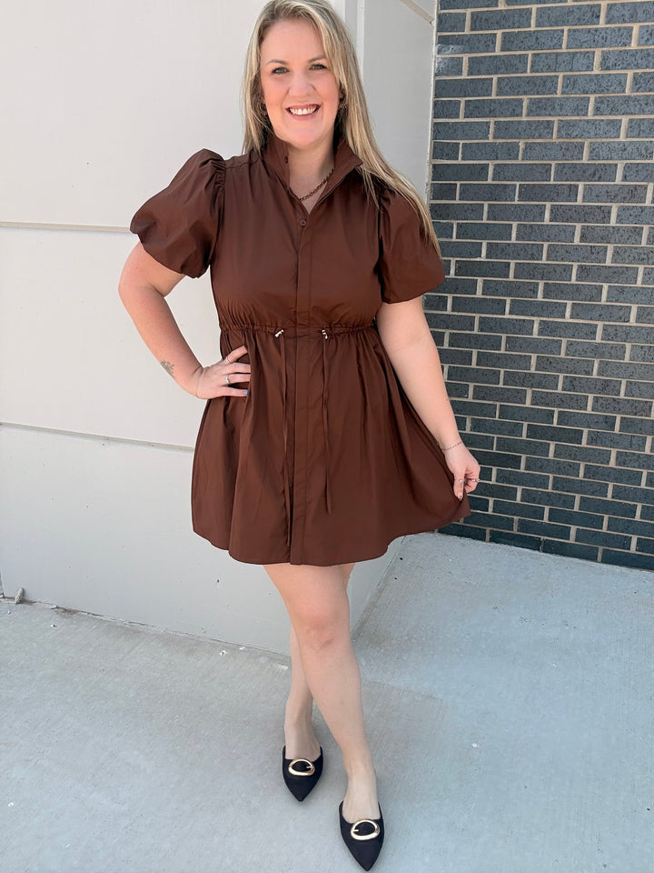 Carob Tie Waist Dress