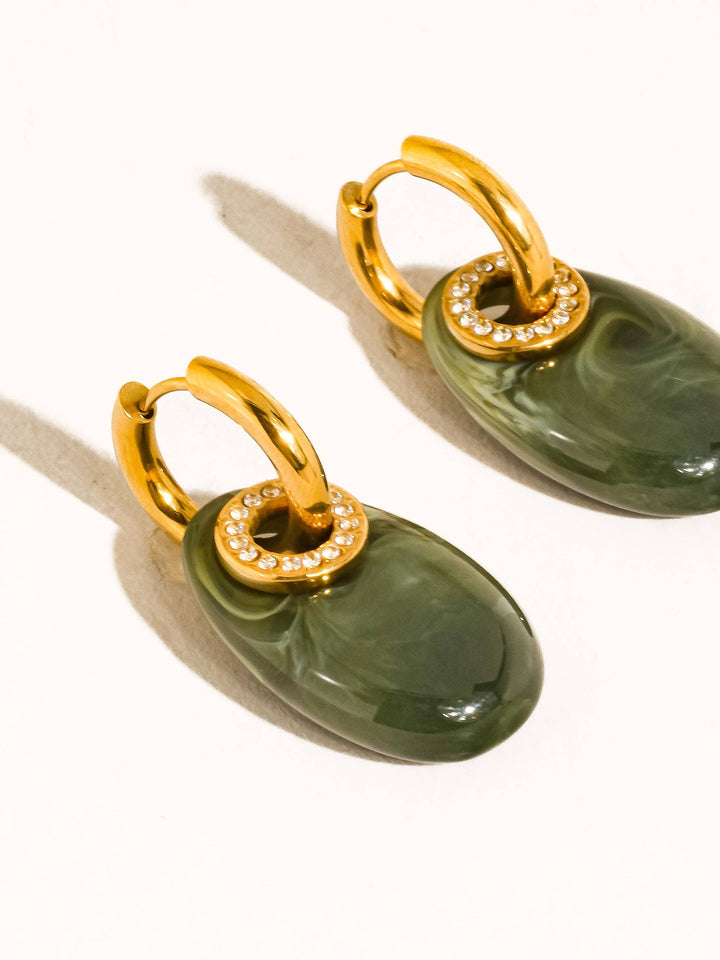 Canari 18K Gold Non-Tarnish Resin Hoop Earrings