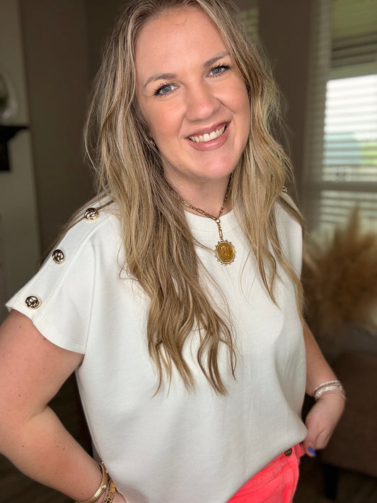 White w/Gold Knot Top