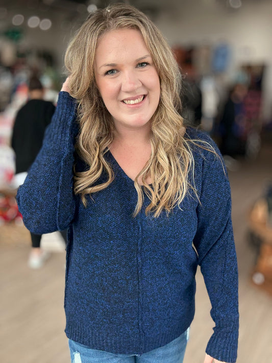 Black Friday- Navy Hi-Lo Sweater