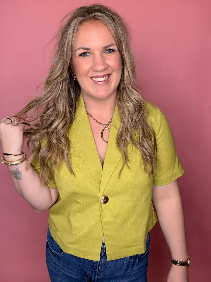 Chartreuse Short Jacket Blouse