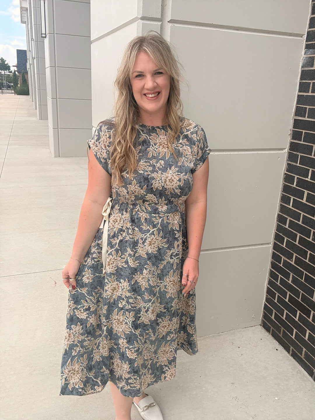 Golden Meadow Midi Dress