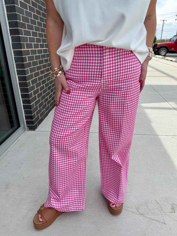 Pink Gingham Trousers