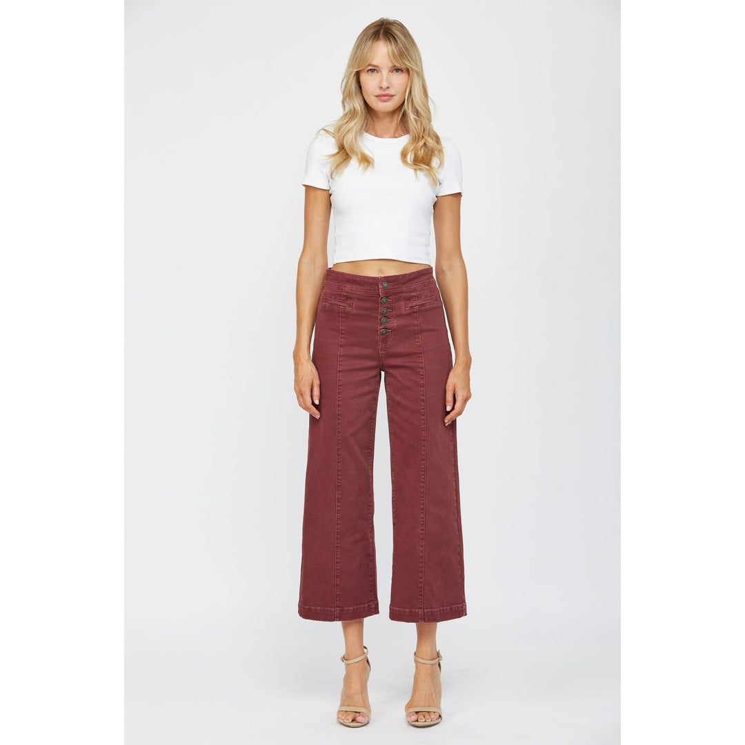 Rouge High Rise Wide Crop Leg Mica Jeans