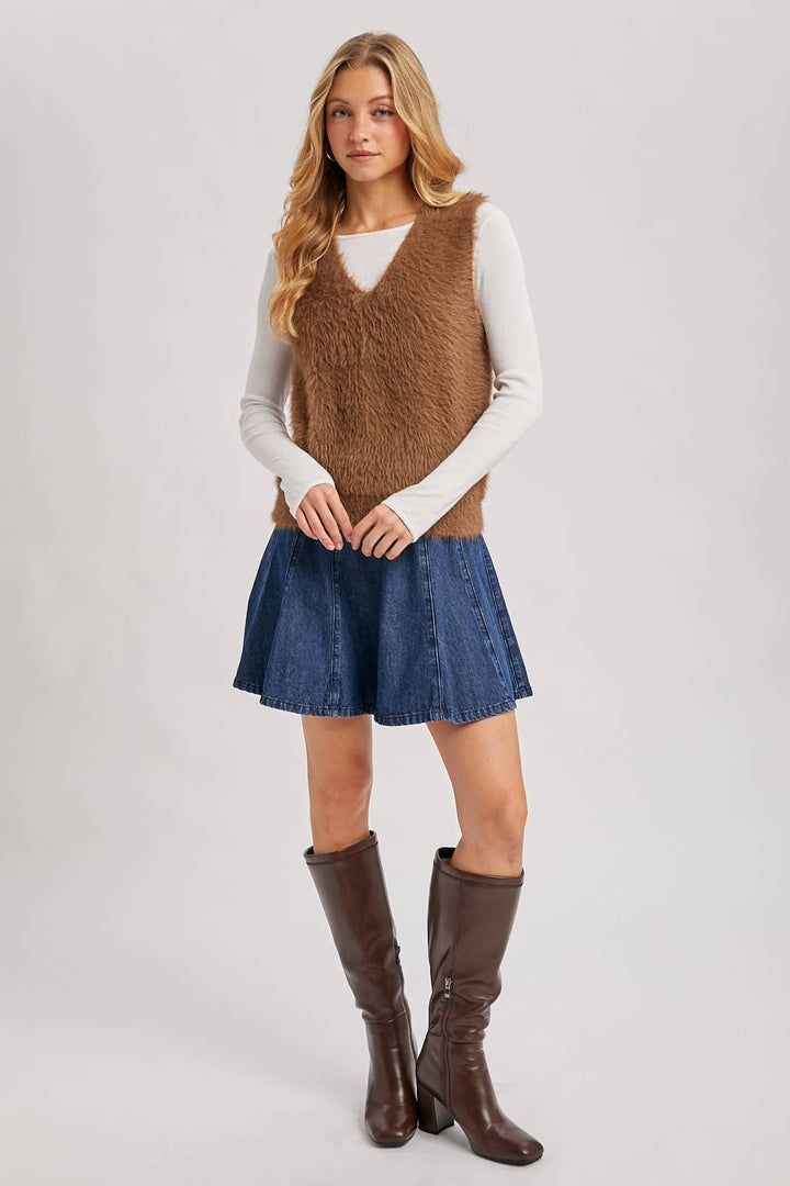 A-Line Flare Denim Skirt