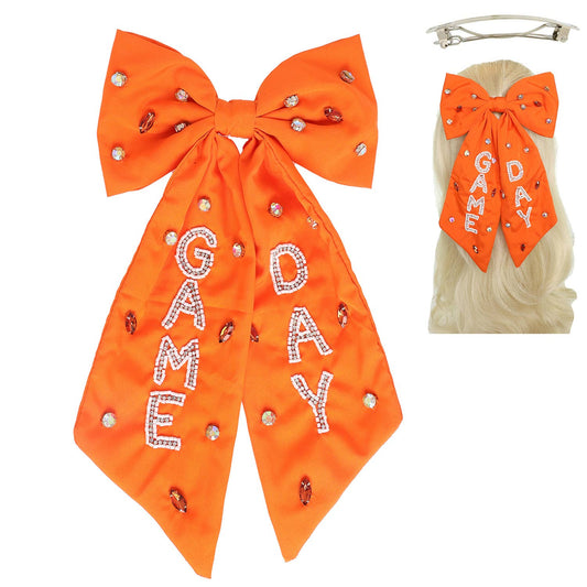 Game Day Bow Barrette Hair Clip