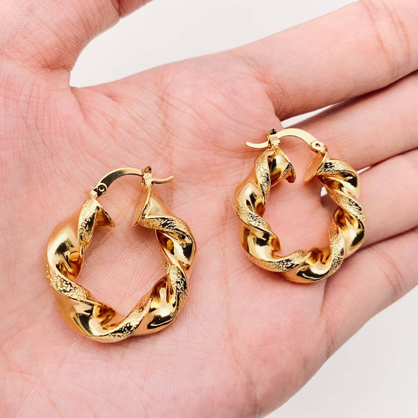 Twisted Shape Hoop Earrings