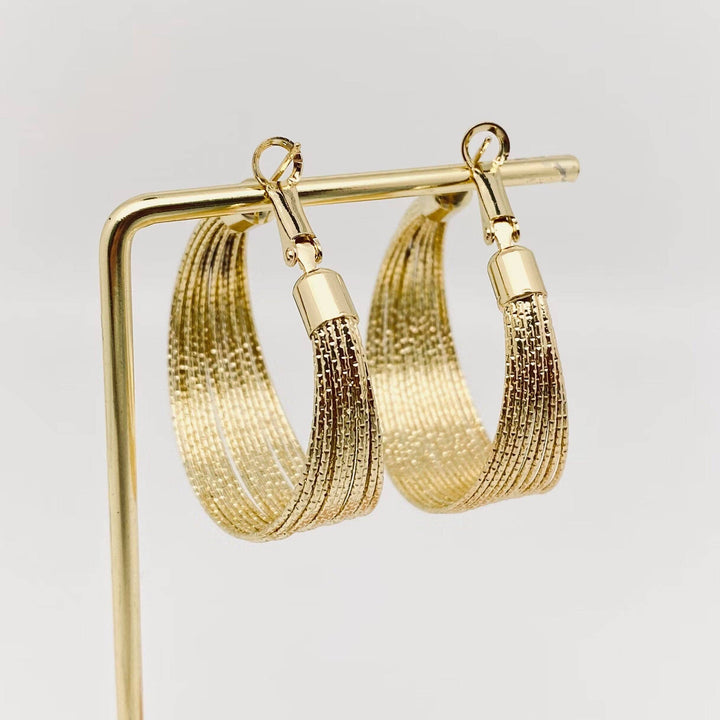 Golden Coil Hoop Earring