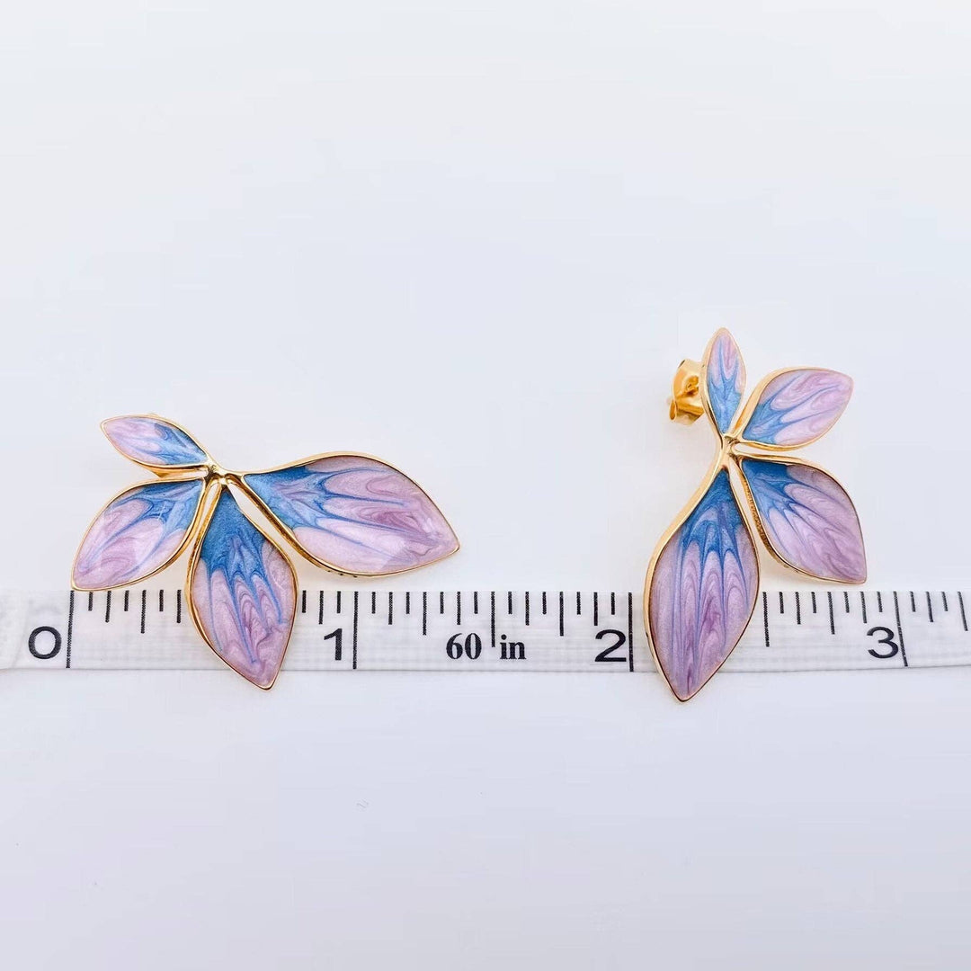 Purple/Blue Flower Earrings