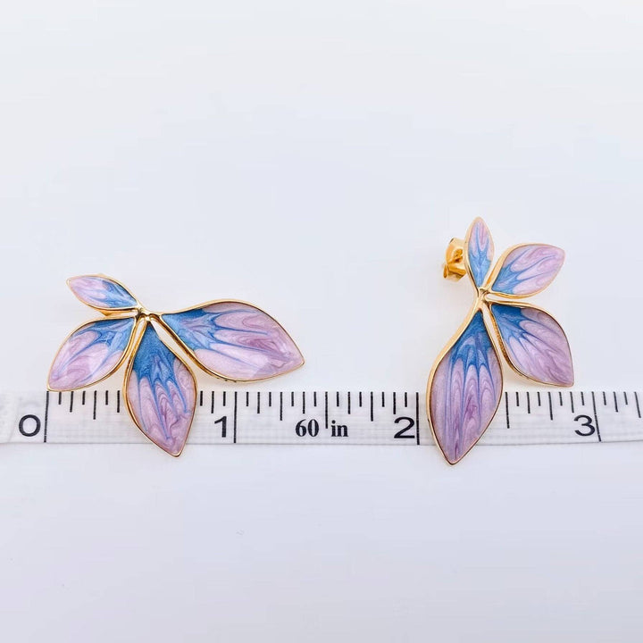 Purple/Blue Flower Earrings
