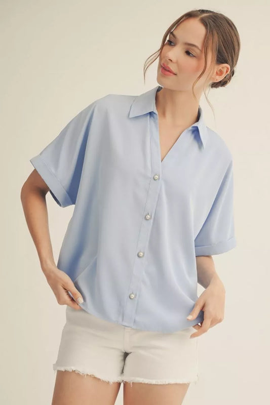 Robin Pearl Button Blouse