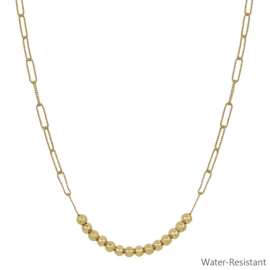 Gold Thin Chain with Beaded Accents Necklace