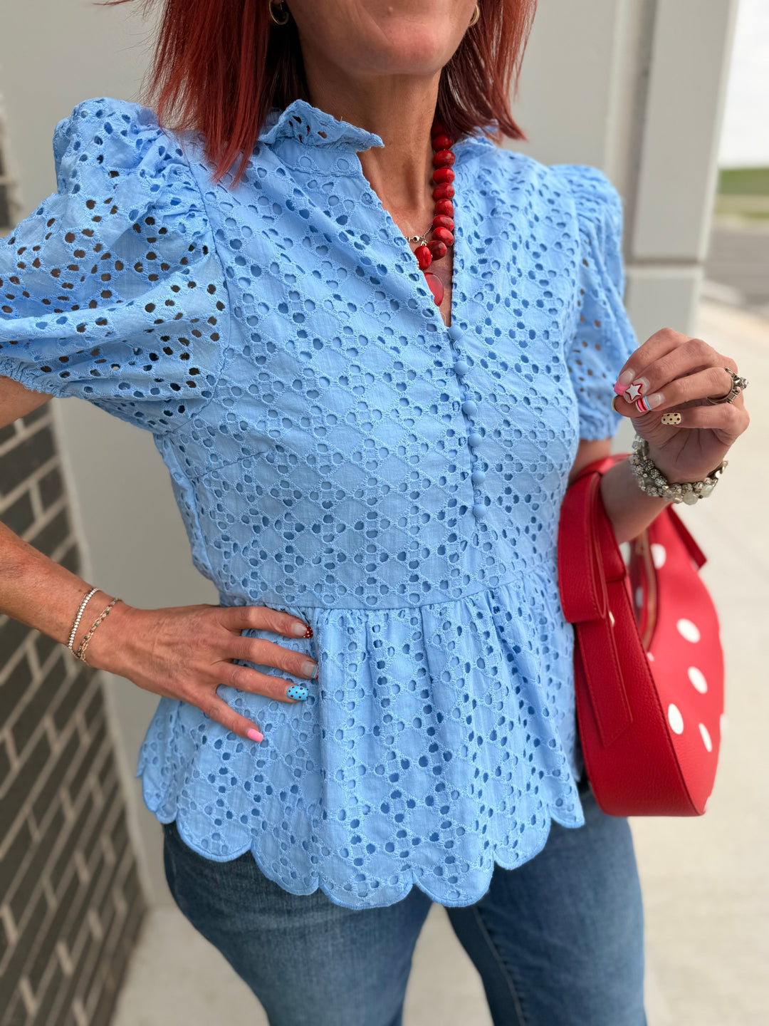Tiffany Picnic Eyelet Blouse