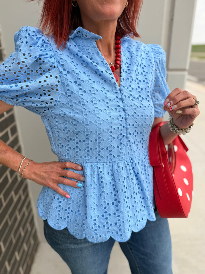 Tiffany Picnic Eyelet Blouse