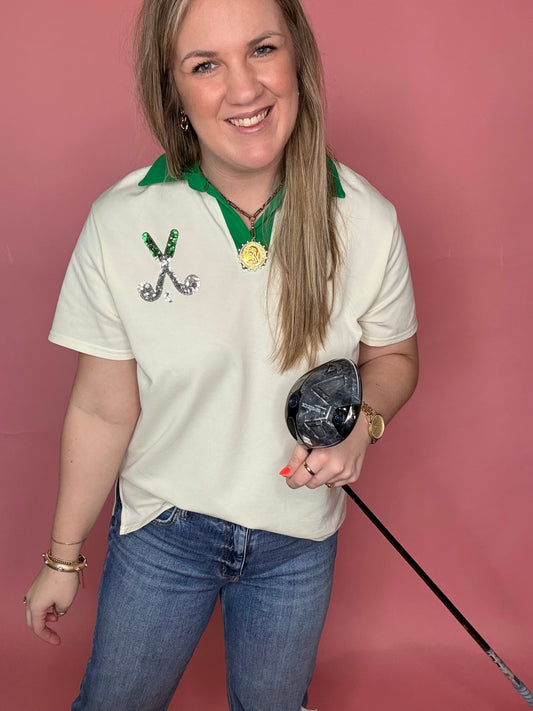 Golf Club Sequin Top