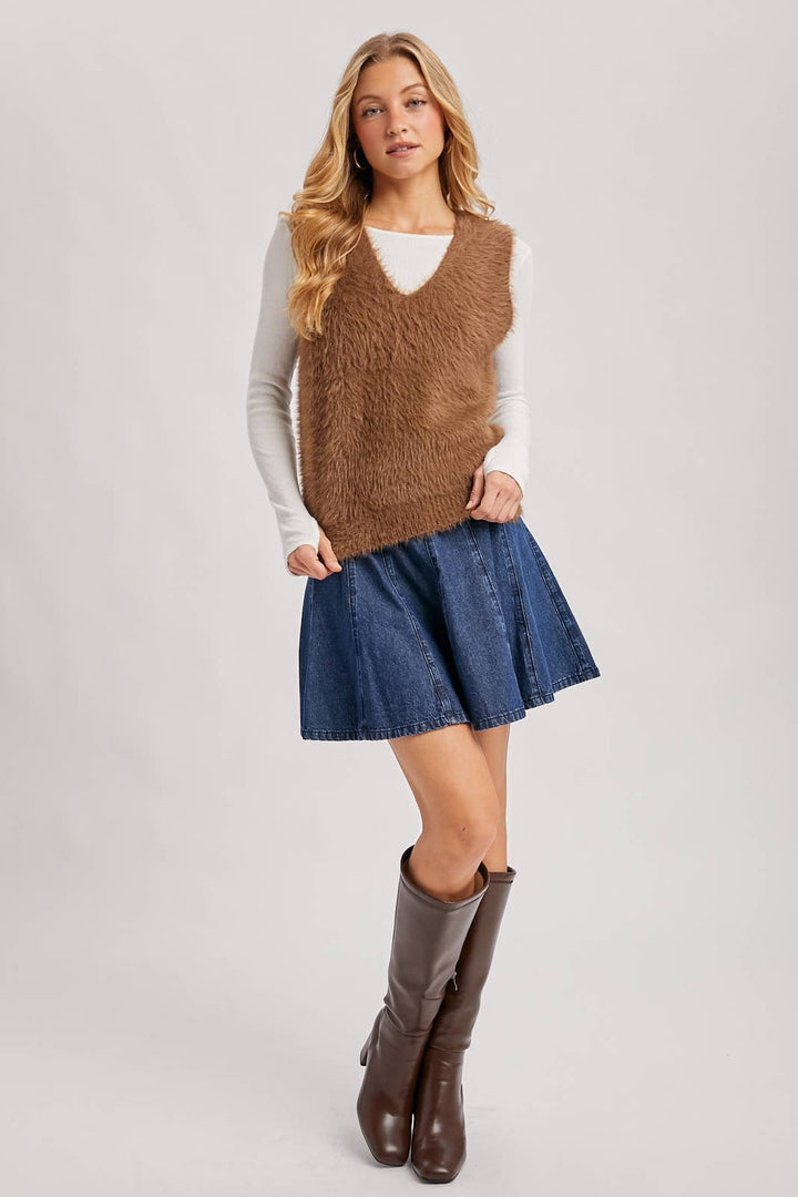 A-Line Flare Denim Skirt