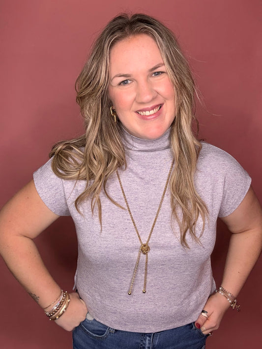 Lavender Mock Neck Top