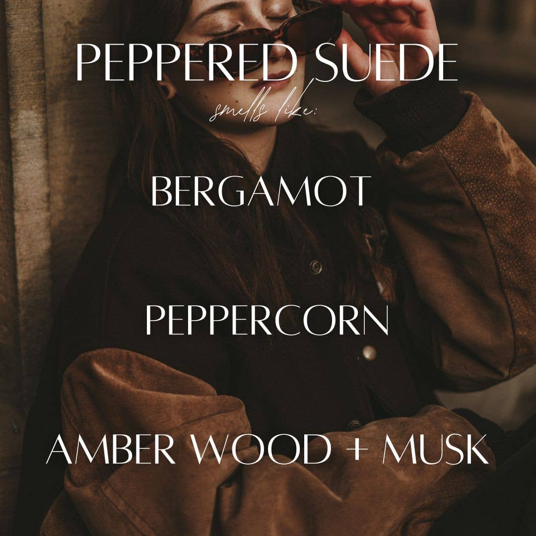 Peppered Suede - 3 Wick Beaded Pottery Soy Candle