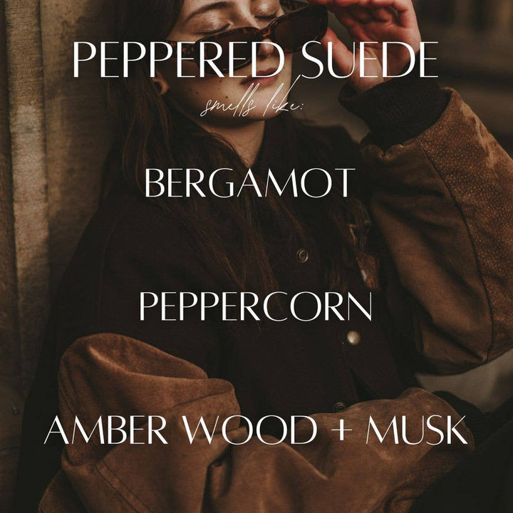 Peppered Suede - 3 Wick Beaded Pottery Soy Candle