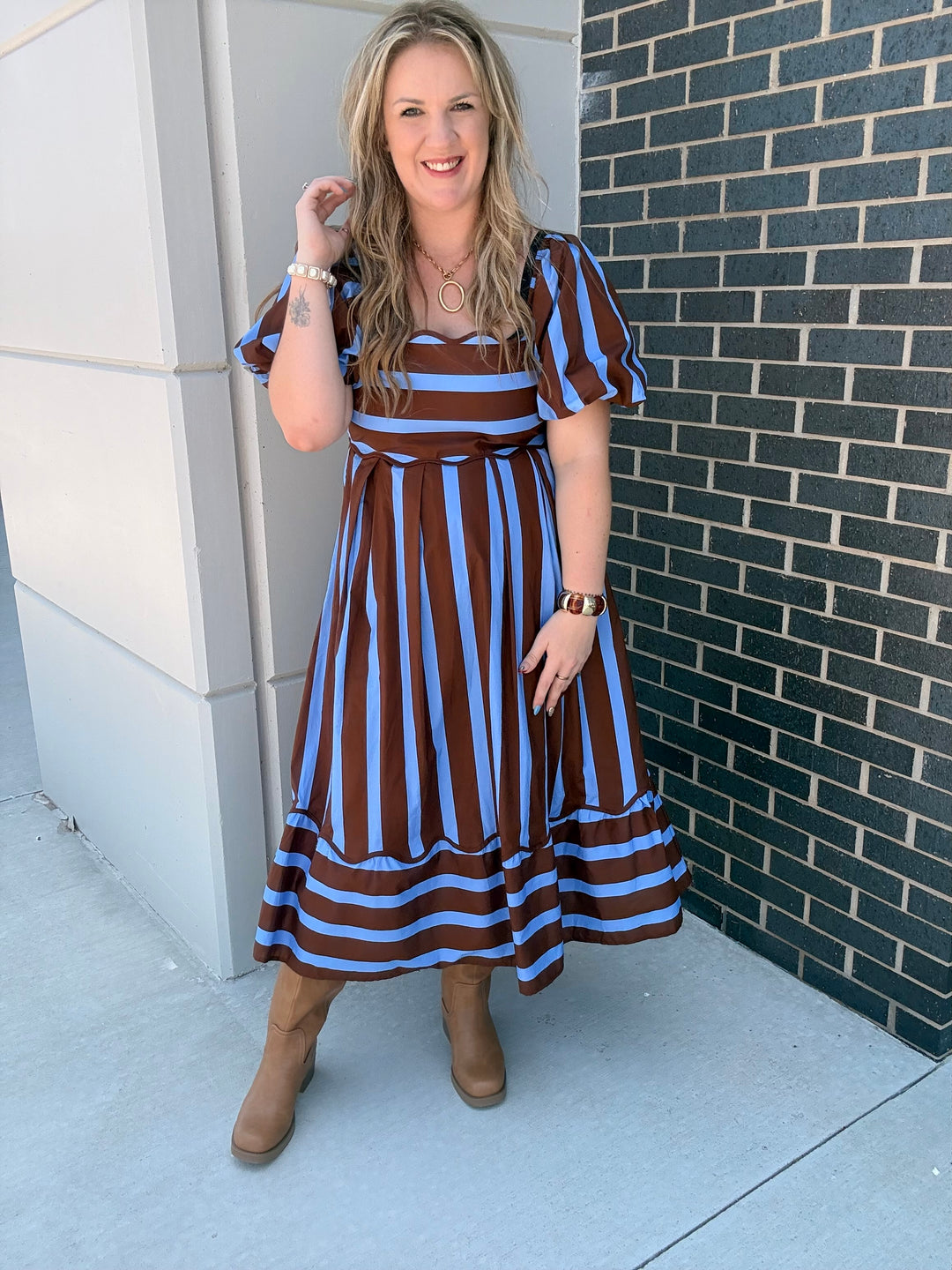 Blue Bell Espresso Scalloped Dress