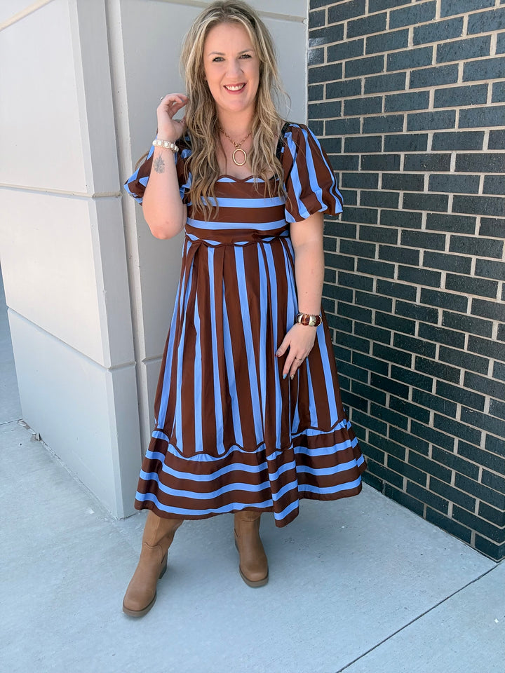 Blue Bell Espresso Scalloped Dress
