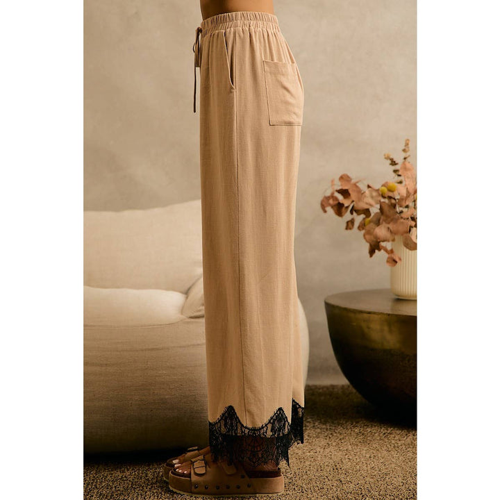 Linen &amp; Lace Beige Pants