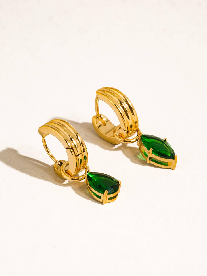 Saffron 18K Gold Non-Tarnish Teardrop Mismatch Earrings