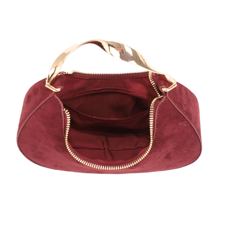 Patricia Cresent-Shape Suede Shoulder Bag
