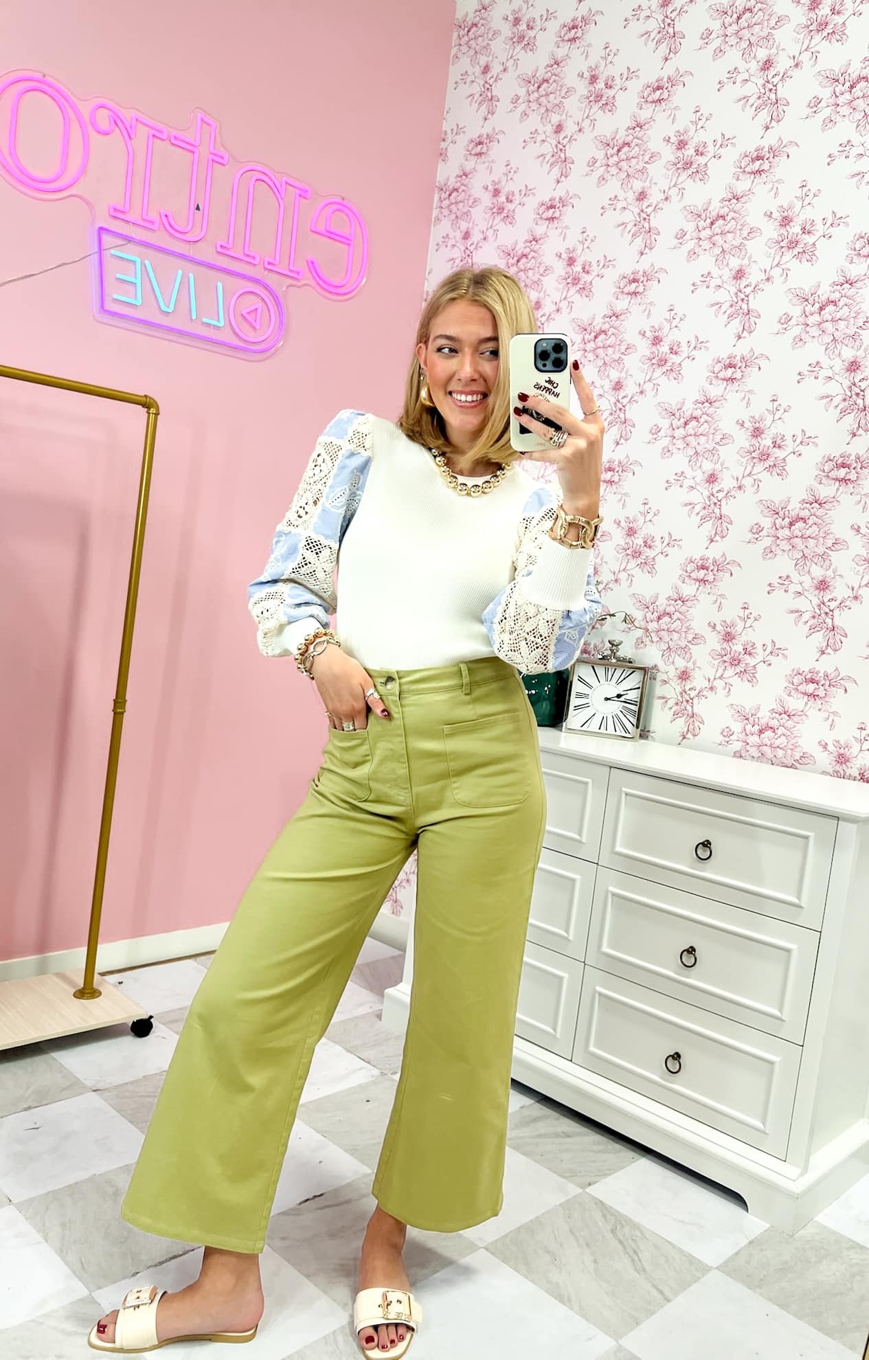 Olive Wide Ankle Pant