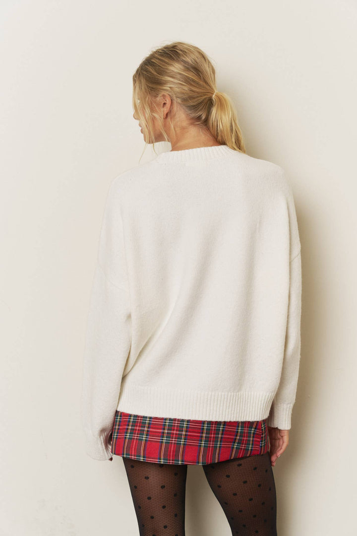 FA LA LA CHRISTMAS CREW NECK SWEATER: RED
