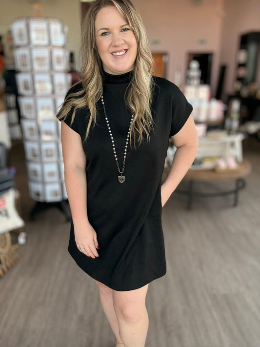 Black Scuba Mock Dress