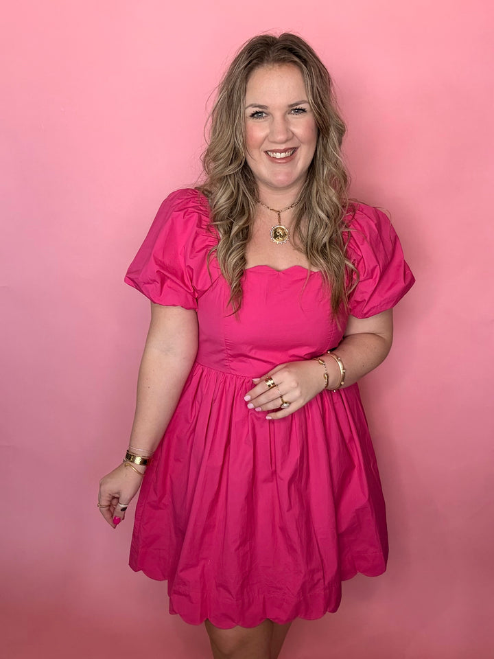 Barbie Pink Scallop Hem Dress