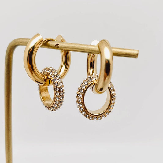 18K Gold Plated Inlaid Earrings
