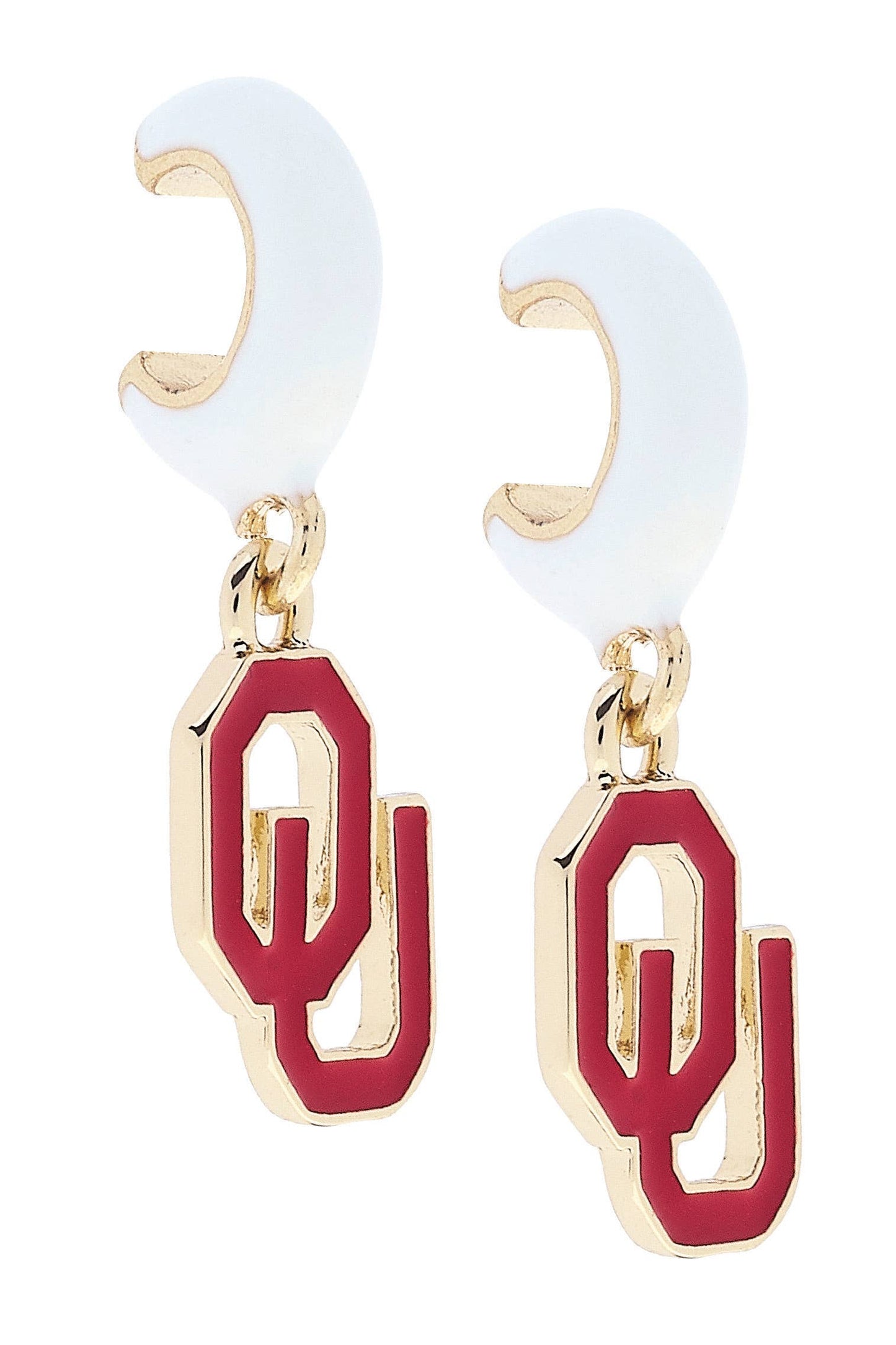 Oklahoma Sooners Logo Huggie Hoop Earrings