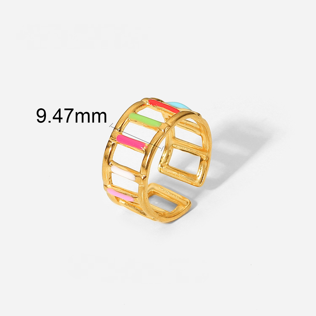 18K Gold Plated Colorful Bars Ring
